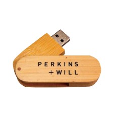 Rotating wooden USB stick - PERKINS WILL